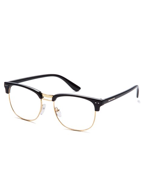 black glasses with gold trim